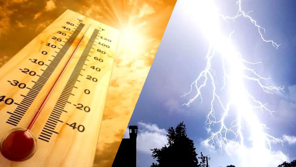 Avertizare meteo de caniculă și vijelii. Ploile pun stăpânire pe jumătate din țară. Au fost emise mai multe coduri roşii, portocalii şi galbene de averse torenţiale